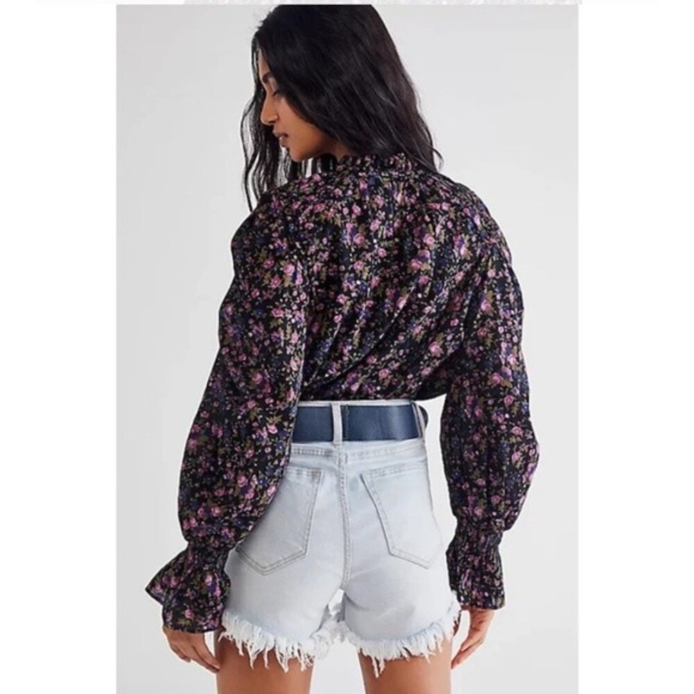 FREE PEOPLE Black Floral Blouse - Picture 4 of 13